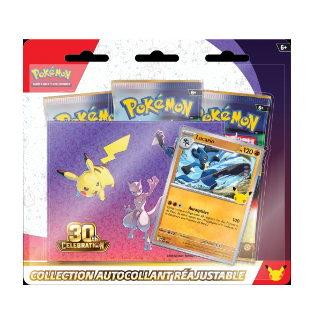 Pokémon — Collection autocollant réajustable 30e Anniversaire Lucario